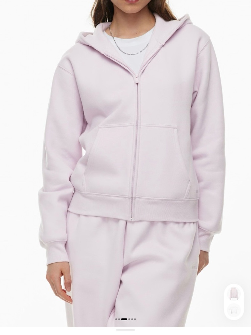 Aritzia Light Pink Zip-Up Hoodie - Women